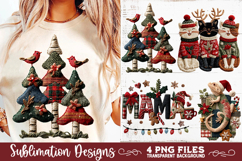 Preppy Rustic Christmas Patchwork Sublimation Designs Product Image 6