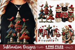 Preppy Rustic Christmas Patchwork Sublimation Designs Product Image 7