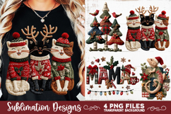 Preppy Rustic Christmas Patchwork Sublimation Designs Product Image 8