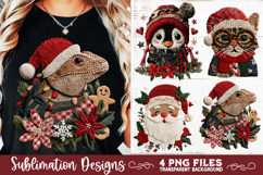 Preppy Rustic Christmas Patchwork Sublimation Designs Product Image 3