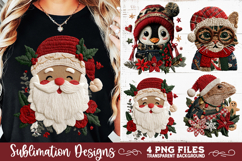 Preppy Rustic Christmas Patchwork Sublimation Designs Product Image 4