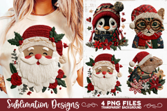 Preppy Rustic Christmas Patchwork Sublimation Designs Product Image 5