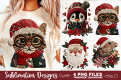 Preppy Rustic Christmas Patchwork Sublimation Designs Product Image 7