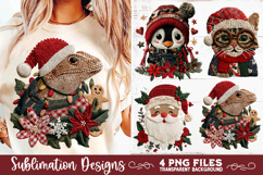 Preppy Rustic Christmas Patchwork Sublimation Designs Product Image 8