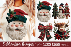 Preppy Rustic Christmas Patchwork Sublimation Designs Product Image 2