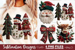 Preppy Rustic Christmas Patchwork Sublimation Designs Product Image 3