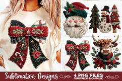 Preppy Rustic Christmas Patchwork Sublimation Designs Product Image 4