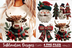 Preppy Rustic Christmas Patchwork Sublimation Designs Product Image 5