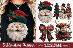 Preppy Rustic Christmas Patchwork Sublimation Designs Product Image 6