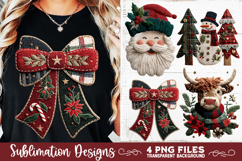 Preppy Rustic Christmas Patchwork Sublimation Designs Product Image 1