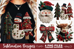 Preppy Rustic Christmas Patchwork Sublimation Designs Product Image 8