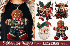 Preppy Rustic Christmas Patchwork Sublimation Designs Product Image 2