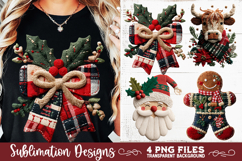 Preppy Rustic Christmas Patchwork Sublimation Designs Product Image 3