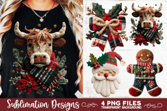 Preppy Rustic Christmas Patchwork Sublimation Designs Product Image 4