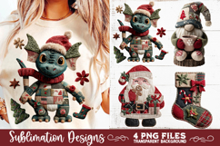 Preppy Rustic Christmas Patchwork Sublimation Designs Product Image 3