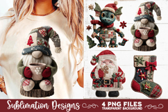 Preppy Rustic Christmas Patchwork Sublimation Designs Product Image 8