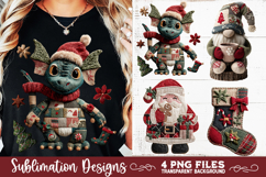 Preppy Rustic Christmas Patchwork Sublimation Designs Product Image 5