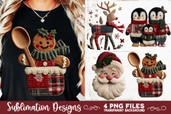 Preppy Rustic Christmas Patchwork Sublimation Designs Product Image 2