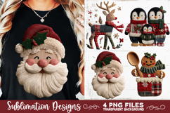 Preppy Rustic Christmas Patchwork Sublimation Designs Product Image 3