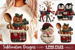 Preppy Rustic Christmas Patchwork Sublimation Designs Product Image 4