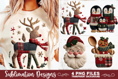 Preppy Rustic Christmas Patchwork Sublimation Designs Product Image 7