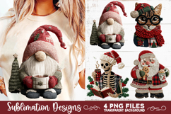 Preppy Rustic Christmas Patchwork Sublimation Designs Product Image 2