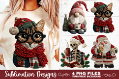 Preppy Rustic Christmas Patchwork Sublimation Designs Product Image 4
