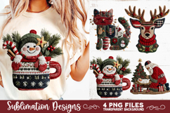 Preppy Rustic Christmas Patchwork Sublimation Designs Product Image 3