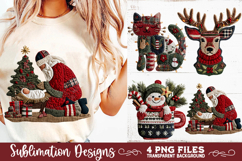 Preppy Rustic Christmas Patchwork Sublimation Designs Product Image 4