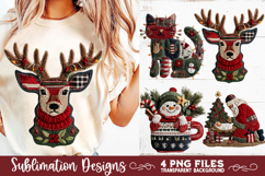 Preppy Rustic Christmas Patchwork Sublimation Designs Product Image 5