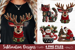 Preppy Rustic Christmas Patchwork Sublimation Designs Product Image 1