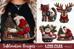 Preppy Rustic Christmas Patchwork Sublimation Designs Product Image 7