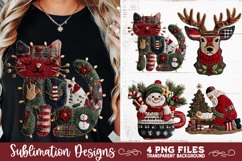 Preppy Rustic Christmas Patchwork Sublimation Designs Product Image 8