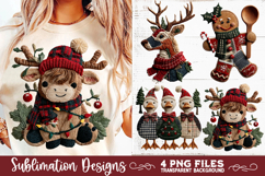 Preppy Rustic Christmas Patchwork Sublimation Designs Product Image 5