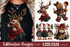 Preppy Rustic Christmas Patchwork Sublimation Designs Product Image 1
