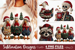 Preppy Rustic Christmas Patchwork Sublimation Designs Product Image 1