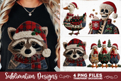 Preppy Rustic Christmas Patchwork Sublimation Designs Product Image 3