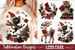 Preppy Rustic Christmas Patchwork Sublimation Designs Product Image 1