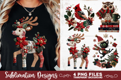Preppy Rustic Christmas Patchwork Sublimation Designs Product Image 4