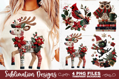 Preppy Rustic Christmas Patchwork Sublimation Designs Product Image 3