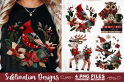 Preppy Rustic Christmas Patchwork Sublimation Designs Product Image 5