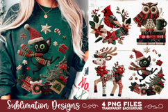 Preppy Rustic Christmas Patchwork Sublimation Designs Product Image 7