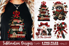 Preppy Rustic Christmas Patchwork Sublimation Designs Product Image 3