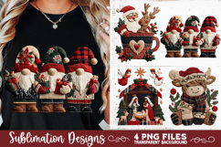 Preppy Rustic Christmas Patchwork Sublimation Designs Product Image 2