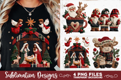 Preppy Rustic Christmas Patchwork Sublimation Designs Product Image 4