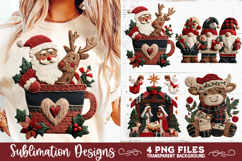 Preppy Rustic Christmas Patchwork Sublimation Designs Product Image 5
