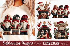 Preppy Rustic Christmas Patchwork Sublimation Designs Product Image 6