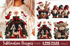 Preppy Rustic Christmas Patchwork Sublimation Designs Product Image 7