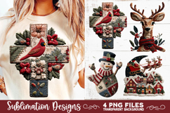 Preppy Rustic Christmas Patchwork Sublimation Designs Product Image 8