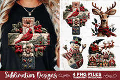 Preppy Rustic Christmas Patchwork Sublimation Designs Product Image 1
